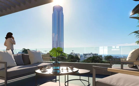 Photorealistic visualization of seamless indoor-outdoor living in Ellinikon, Athens Riviera
