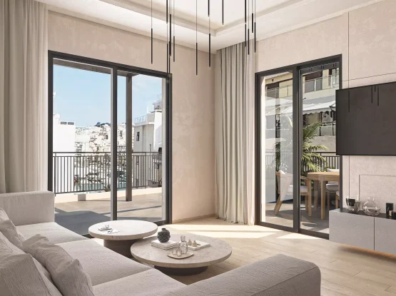 Φωτορεαλισμός Πειραιάς - Σαλόνι Pasalimani Renovation Penthouse - VARC