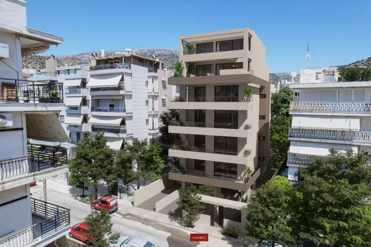 EXTERIOR CAM 1 FRONT GLYFADA RESIDENTIAL BUILDING ARCHITECTURAL VISUALIZATION