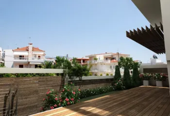 3D rendering luxury villa terrace view Alimos Hatzimanolakis
