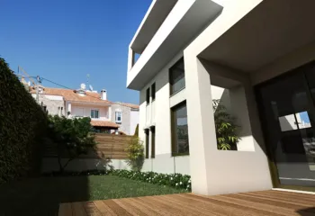 3D rendering luxury garden deck villa Alimos Hatzimanolakis