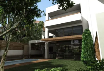 3D visualization side view luxury villa Alimos Hatzimanolakis