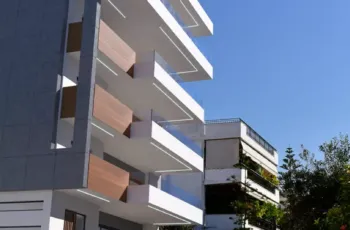 Modern residential architecture facade in Elliniko near The Ellinikon, 3D visualization by VARC