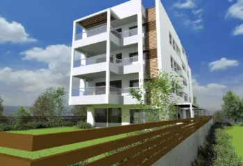 Side view of the luxury residential complex at Zerva 64, Glyfada, designed by ISV Architects and developed by Skotidas Constructions.