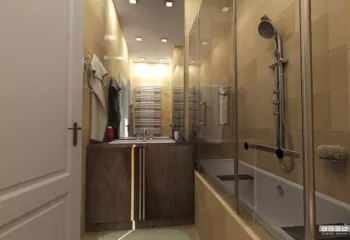 Modern luxury bathroom interior at Zerva 64 in Glyfada, designed by ISV Architects and developed by Skotidas Constructions.