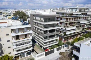 3D Rendering Athens - Alimos Residential Building Aerial Perspective