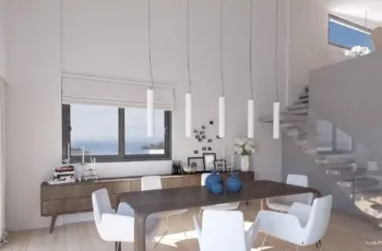 3D Rendering Athens - Alimos Residential Building Interior Dining Area