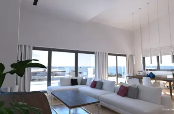 3D Rendering Athens - Alimos Residential Building Interior Living Room