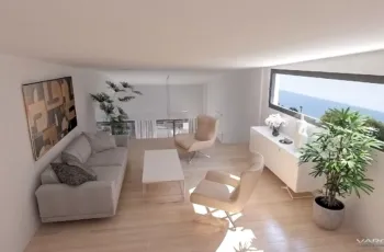 3D Rendering Athens - Alimos Residential Building Interior Mezzanine Lounge