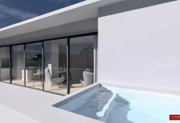 Architectural visualization (CGI) of the luxury roof garden and pool at Kerameikos Gazi residential project, designed by Michalis Sirigos for PSI Constructions.