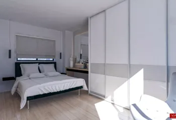 Elegant bedroom interior design visualization by Varc Studio for PSI Constructions in Kerameikos Gazi.