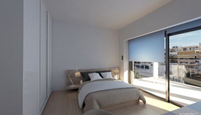 Artemidos 42 Palaio Faliro Bedroom Interior with Bed and Wardrobe Architectural Visualization VARC Studio