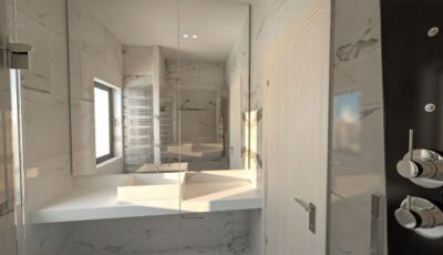 Artemidos 42 Palaio Faliro Master Bathroom Interior Architectural Visualization VARC Studio