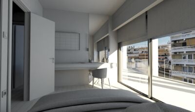 Artemidos 42 Palaio Faliro Master Bedroom Wireframe 3D Render Architectural Visualization Process VARC Studio