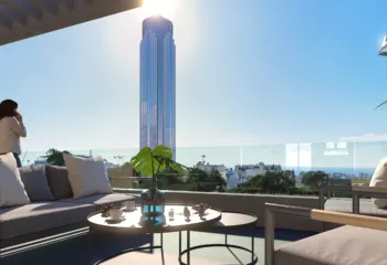 Photorealistic visualization of seamless indoor-outdoor living in Ellinikon, Athens Riviera