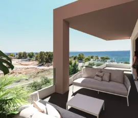 Residential balcony view over the Ellinikon Metropolitan Park, Alimos development - VARC Studio Residential balcony view over the Ellinikon Metropolitan Park, Alimos development - VARC Studio