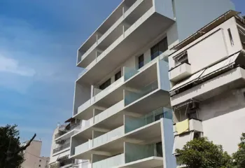 Σύγχρονο οικιστικό κτίριο στην Καλλιθέα από τον Μπακογιάννη, αρχιτεκτονική απεικόνιση από το VARC Studio.