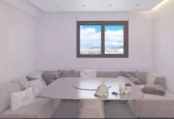Modern open-plan kitchen visualization for high-end loft in Palaio Faliro - VARC