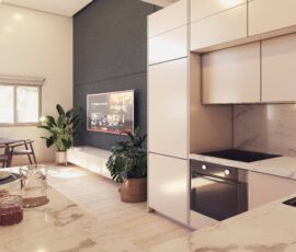 Modern kitchen 3D render for property renovation project in Dafni - VARC Modern kitchen 3D render for property renovation project in Dafni - VARC
