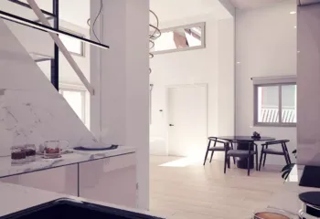 Modern kitchen 3D render for property renovation project in Dafni - VARC