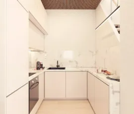 Detailed kitchen visualization for a commercial to residential conversion in Dafni and Neos Kosmos by VARC Studio.