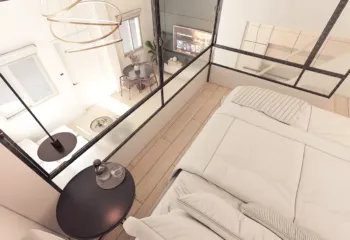 High-end architectural CGI of a luxury bedroom for investors in Dafni Athens