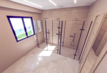 Modern physical therapy clinic interior visualization VARC