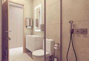 Modern physical therapy clinic interior visualization VARC