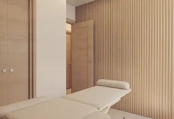 Modern physical therapy clinic interior visualization VARC