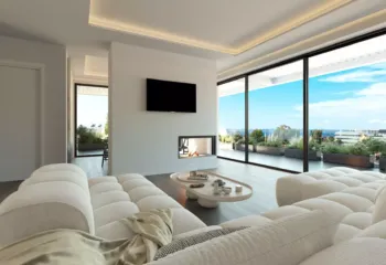 A masterclass in luxury interior visualization for our project on Kritis street, Glyfada. Modern interior design visualization using photorealistic 3D Rendering Services in Athens for a Glyfada apartment.